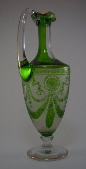 610　バカラ（Baccarat）　アンティーク　エグランチエ　アシッドエッチングの花瓶
