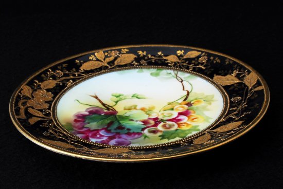 257　オールドノリタケ 金盛花葡萄図紋 プレート