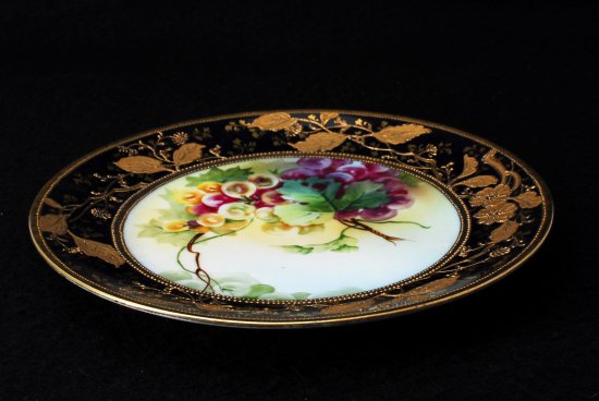 257　オールドノリタケ 金盛花葡萄図紋 プレート