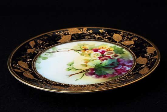 257　オールドノリタケ 金盛花葡萄図紋 プレート