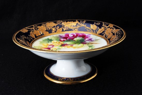 258 オールドノリタケ 金盛花葡萄図紋 コンポート
