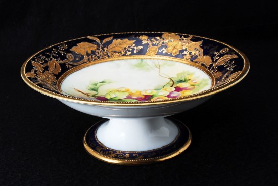 258 オールドノリタケ 金盛花葡萄図紋 コンポート