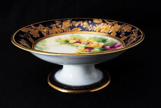 258 オールドノリタケ 金盛花葡萄図紋 コンポート