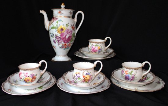 マイセン　Meissen 318 マイセン Meissen スワンハンドル 5つ花 ティーセット