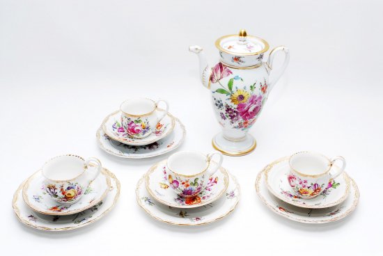 318 マイセン Meissen スワンハンドル ５つ花 ティーセット