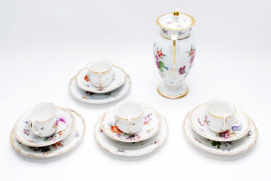 318 マイセン Meissen スワンハンドル ５つ花 ティーセット