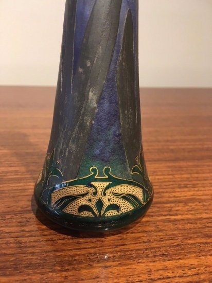 ドーム兄弟製　1900年代　Soliflore　花瓶-　リンドウの模様