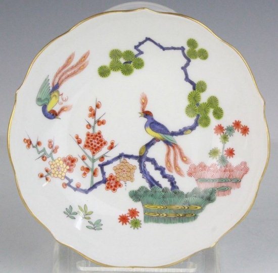 319　マイセン（Meissen）アンティーク　カップ＆ソーサー　シノワズリ　花鳥図金縁