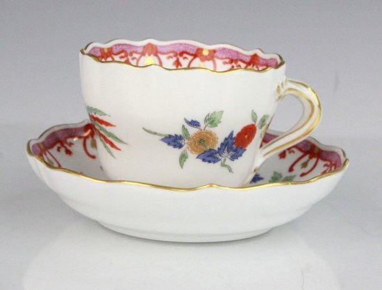 321　マイセン（Meissen）アンティーク　鳳凰図カップ＆ソーサー　シノワズリ