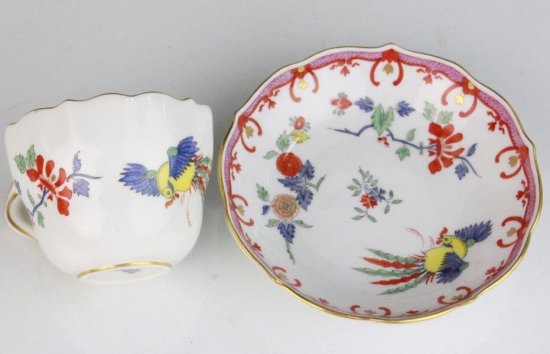 321　マイセン（Meissen）アンティーク　鳳凰図カップ＆ソーサー　シノワズリ