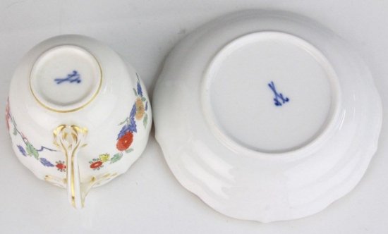 321　マイセン（Meissen）アンティーク　鳳凰図カップ＆ソーサー　シノワズリ