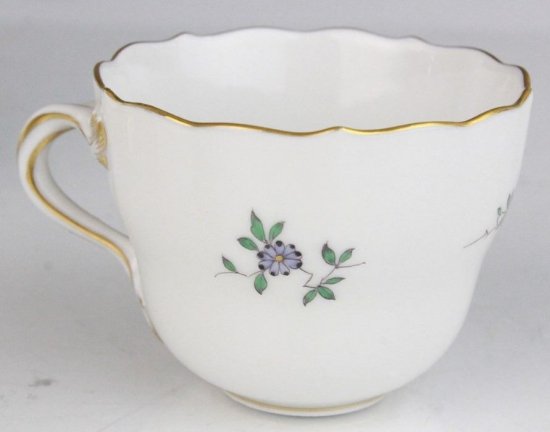 323　マイセン（Meissen）アンティーク　花鳥図カップ＆ソーサー　黒　シノワズリ