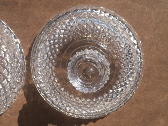 614　バカラ（Baccarat）アンティーク　カットガラスのボンボニエール　1880年