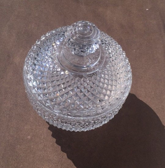 614　バカラ（Baccarat）アンティーク　カットガラスのボンボニエール　1880年