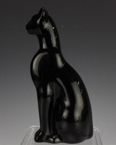 バカラ　猫のガラスフィギュア　ブラック　エジプシャン