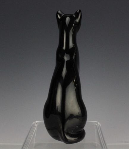 バカラ　猫のガラスフィギュア　ブラック　エジプシャン