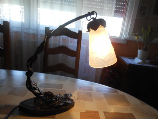 108 ミューラー兄弟　バラ装飾スタンド　錬鉄ランプ