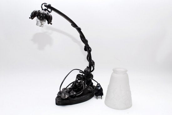 108 ミューラー兄弟　バラ装飾スタンド　錬鉄ランプ