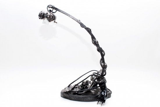 108 ミューラー兄弟　バラ装飾スタンド　錬鉄ランプ