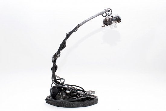 108 ミューラー兄弟　バラ装飾スタンド　錬鉄ランプ