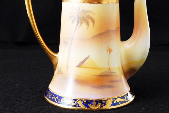 269 オールドノリタケ・金盛上藍砂漠風景図 コーヒーポット