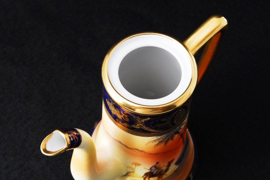 269 オールドノリタケ・金盛上藍砂漠風景図 コーヒーポット