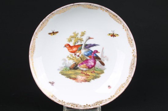 326　マイセン（Meissen）アンティーク　鳥と虫図コーヒーカップ＆ソーサー