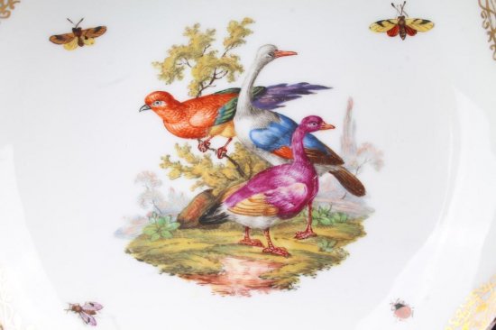 326　マイセン（Meissen）アンティーク　鳥と虫図コーヒーカップ＆ソーサー