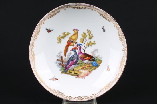327　マイセン（Meissen）アンティーク　バードシリーズ　鳥と虫図コーヒーカップ＆ソーサー