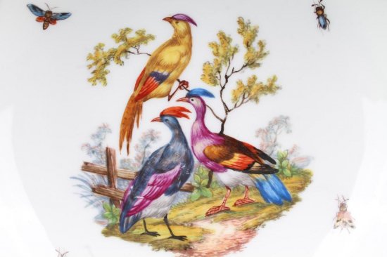 327　マイセン（Meissen）アンティーク　バードシリーズ　鳥と虫図コーヒーカップ＆ソーサー