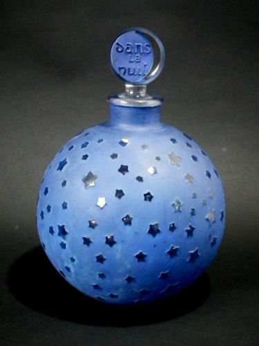 313　ルネ・ラリック（René Lalique）ブルーの香水瓶（大）'Dans Le Nuit（夜に）’ 　1950年代