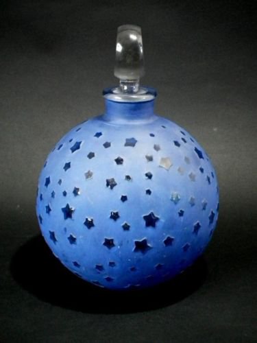 313　ルネ・ラリック（René Lalique）ブルーの香水瓶（大）'Dans Le Nuit（夜に）’ 　1950年代
