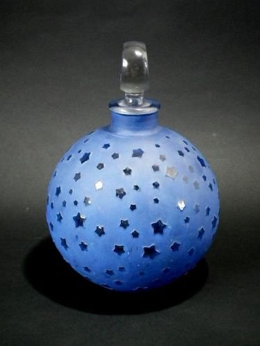 313　ルネ・ラリック（René Lalique）ブルーの香水瓶（大）'Dans Le Nuit（夜に）’ 　1950年代