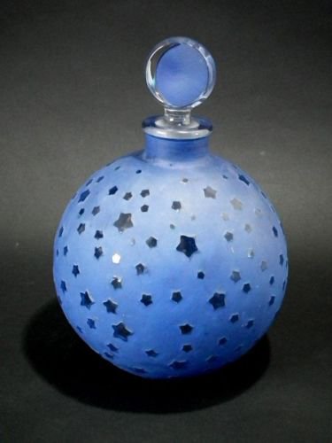 313　ルネ・ラリック（René Lalique）ブルーの香水瓶（大）'Dans Le Nuit（夜に）’ 　1950年代