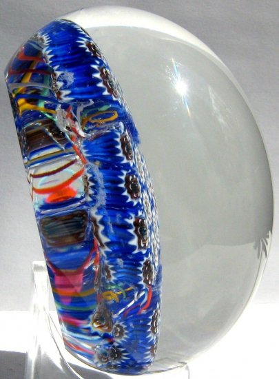 286　ベネチアンムラーノガラス　ミルフィオリ　車輪模様のガラスペーパーウェイト　マグナム