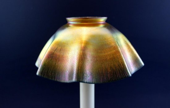 001 ルイス・コンフォート・ティファニー（Louis Comfort Tiffany）アンティーク　ファブリル・グラス　ゴールドのキャンドルランプ　1900年頃