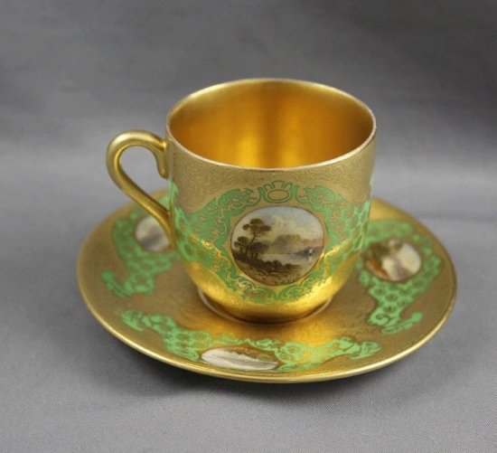 126 コールポート（Coalport）アンティーク 風景図 デミタスカップ