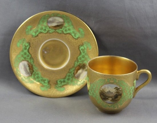126 コールポート（Coalport）アンティーク 風景図 デミタスカップ