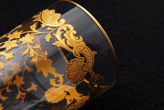 631 オールドバカラ(Old Baccarat) 金彩小花装飾紋 クリスタルグラス