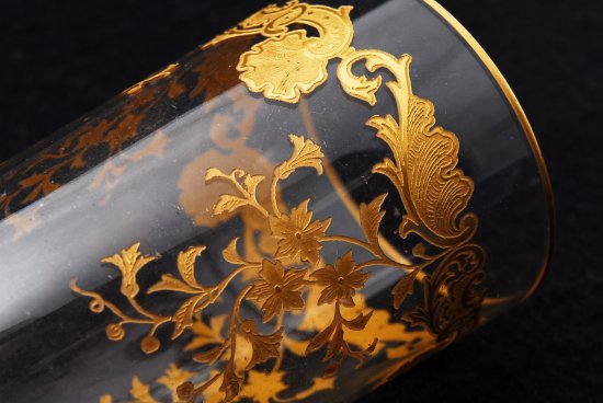 631 オールドバカラ(Old Baccarat) 金彩小花装飾紋 クリスタルグラス