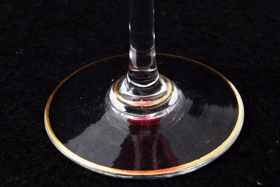 632 オールドバカラ　レカミエ（Recamier） 金彩ワイングラス レッド
