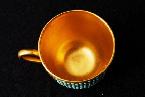 129 コールポート Coalport ターコイズジュエル デミタスカップ&ソーサー