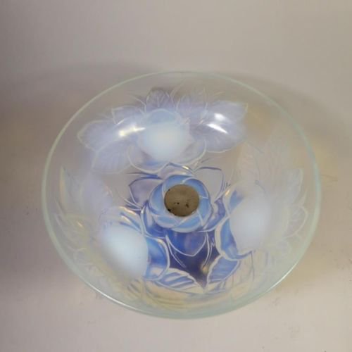 109　ミューラー兄弟（Muller Freres Luneville）脚付き花柄ボール　アール・デコ　1920年頃