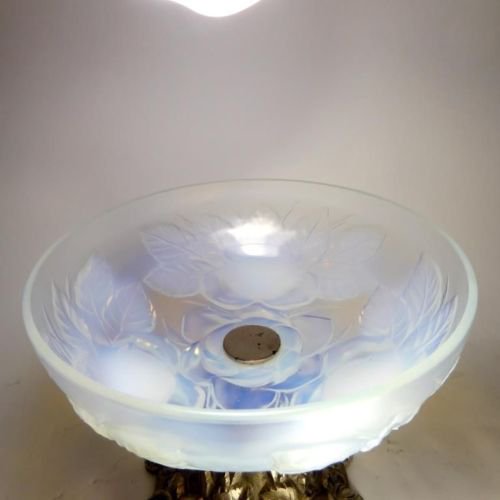 109　ミューラー兄弟（Muller Freres Luneville）脚付き花柄ボール　アール・デコ　1920年頃