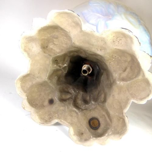 109　ミューラー兄弟（Muller Freres Luneville）脚付き花柄ボール　アール・デコ　1920年頃