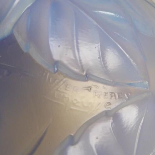 109　ミューラー兄弟（Muller Freres Luneville）脚付き花柄ボール　アール・デコ　1920年頃