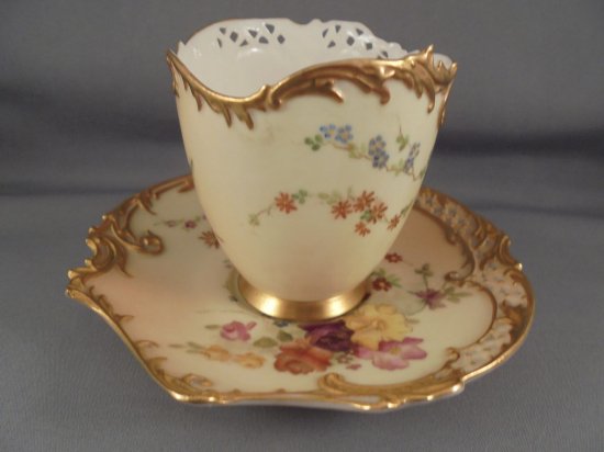ロイヤルウースター　ポーセリンカップ＆ソーサー　19世紀製造