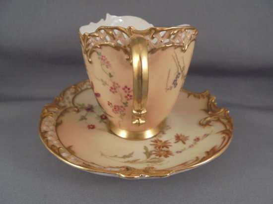 ロイヤルウースター　ポーセリンカップ＆ソーサー　19世紀製造