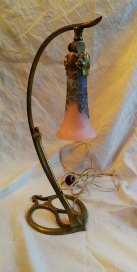 フランス製　アンティークランプ　エミールガレ　ランプ（紫陽花）