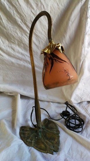 フランス製　アンティークランプ　エミールガレ　ランプ（トンボと草木）